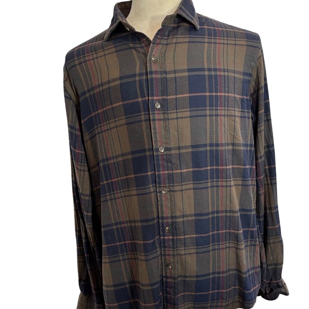 Ralph Lauren Vintage Blue and Brown Plaid Shirt
